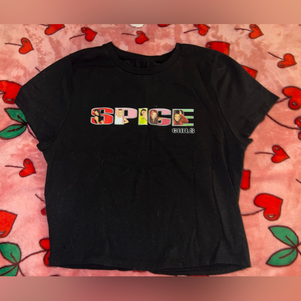 SPICE Girls 🔥 Women’s Black Crop Top XL y2k 90’s style tee